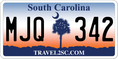 SC license plate MJQ342