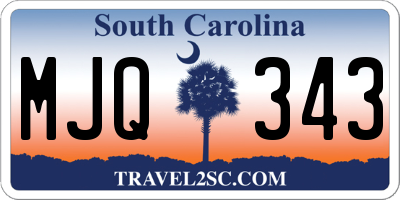 SC license plate MJQ343