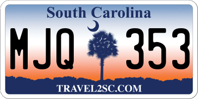 SC license plate MJQ353