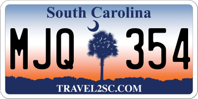 SC license plate MJQ354