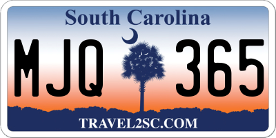 SC license plate MJQ365