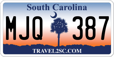 SC license plate MJQ387