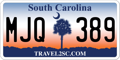 SC license plate MJQ389