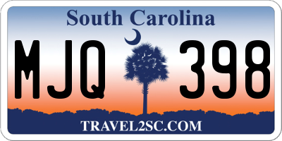 SC license plate MJQ398