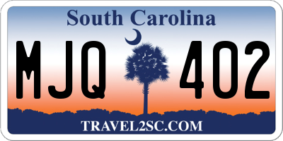 SC license plate MJQ402
