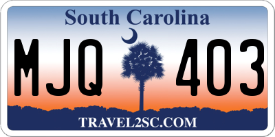 SC license plate MJQ403