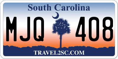 SC license plate MJQ408