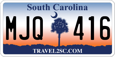 SC license plate MJQ416