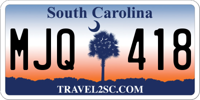 SC license plate MJQ418
