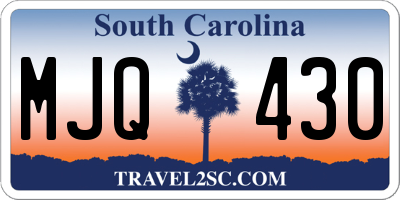 SC license plate MJQ430