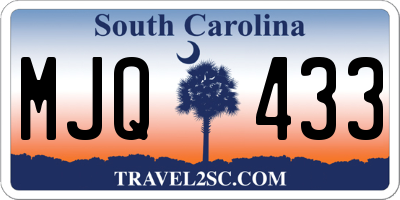 SC license plate MJQ433