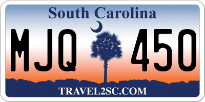SC license plate MJQ450