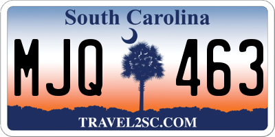 SC license plate MJQ463