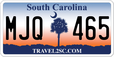 SC license plate MJQ465