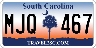 SC license plate MJQ467