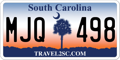 SC license plate MJQ498
