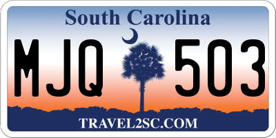SC license plate MJQ503