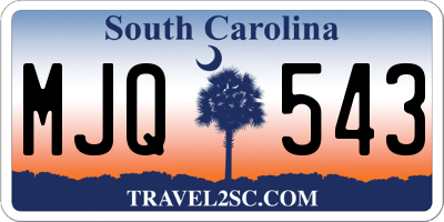 SC license plate MJQ543