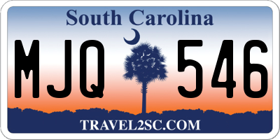 SC license plate MJQ546