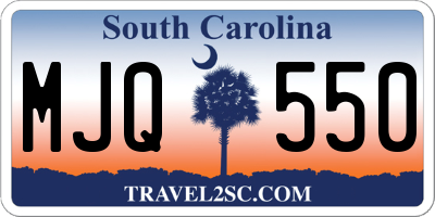 SC license plate MJQ550