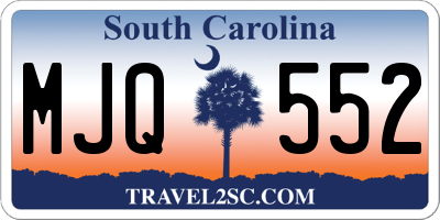 SC license plate MJQ552
