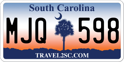 SC license plate MJQ598