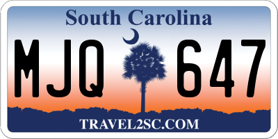 SC license plate MJQ647