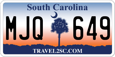 SC license plate MJQ649