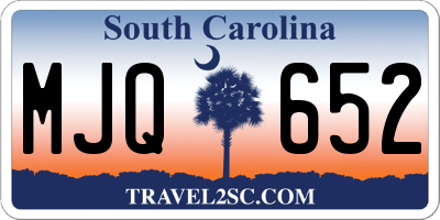 SC license plate MJQ652