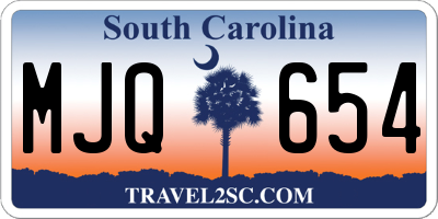 SC license plate MJQ654