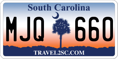 SC license plate MJQ660