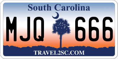 SC license plate MJQ666