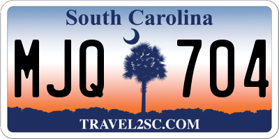 SC license plate MJQ704