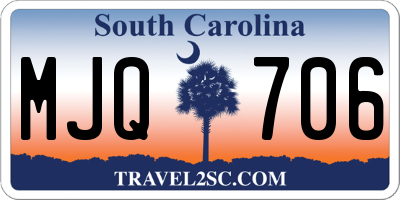 SC license plate MJQ706