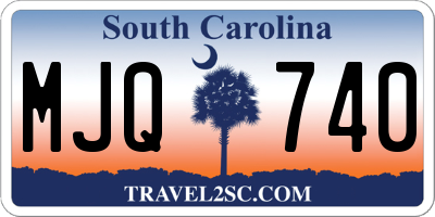 SC license plate MJQ740
