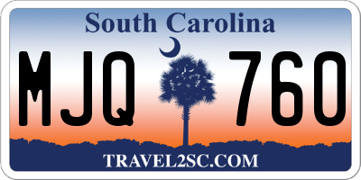 SC license plate MJQ760