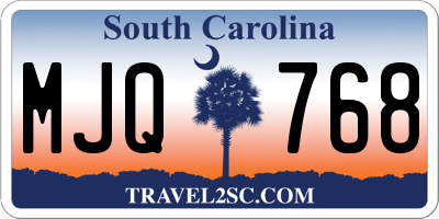 SC license plate MJQ768