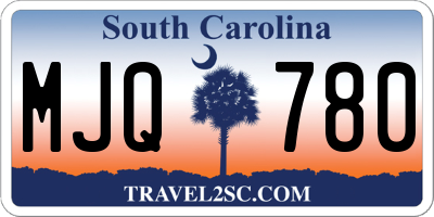 SC license plate MJQ780