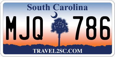 SC license plate MJQ786