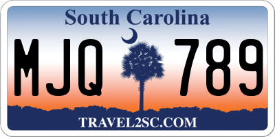 SC license plate MJQ789
