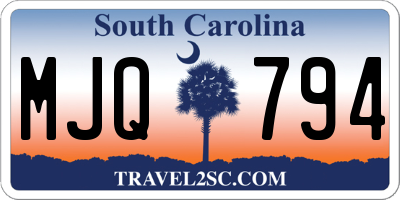 SC license plate MJQ794