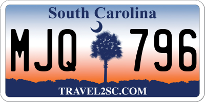 SC license plate MJQ796