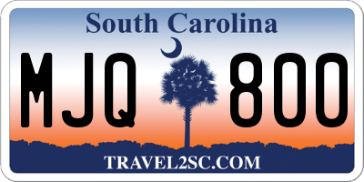 SC license plate MJQ800