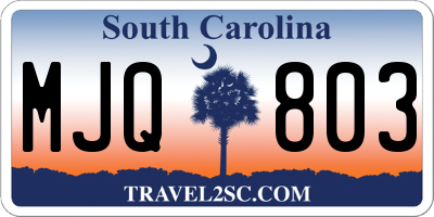 SC license plate MJQ803