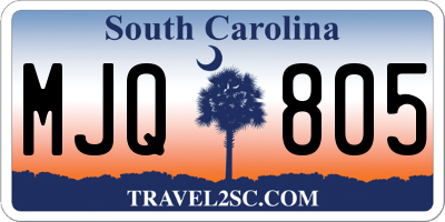SC license plate MJQ805
