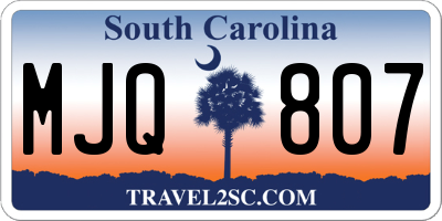 SC license plate MJQ807
