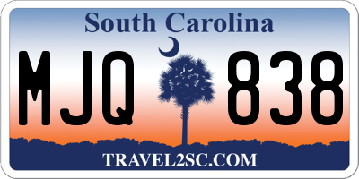 SC license plate MJQ838
