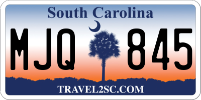 SC license plate MJQ845