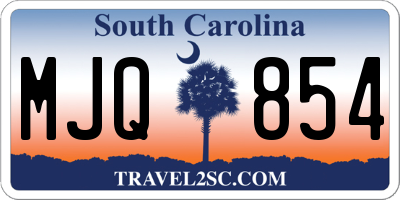 SC license plate MJQ854