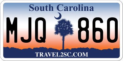 SC license plate MJQ860